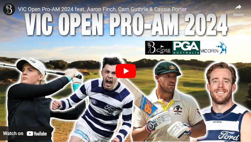 Brad Close Aaron Finch Cam Guthrie Cassie Porter play 13th Beach golf