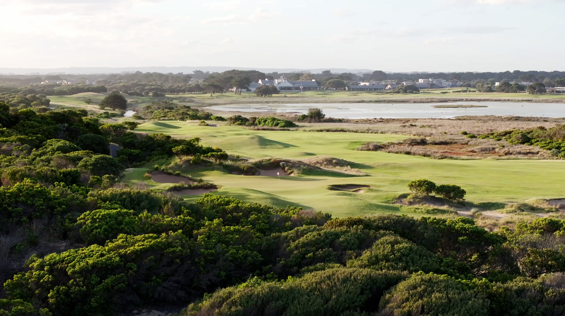 Fairways, greens and bunkers at 13th Beach Golf Links